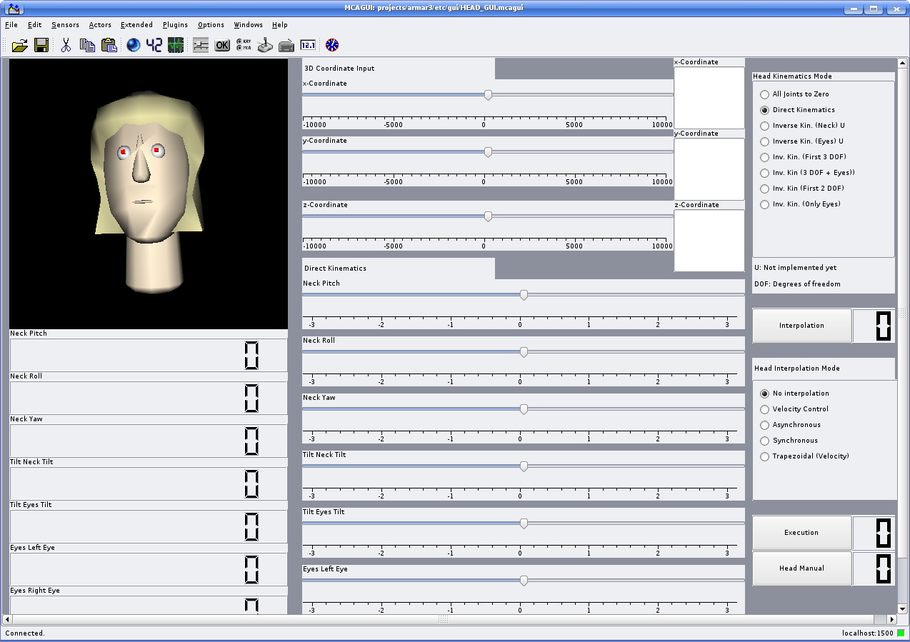Image of the head GUI